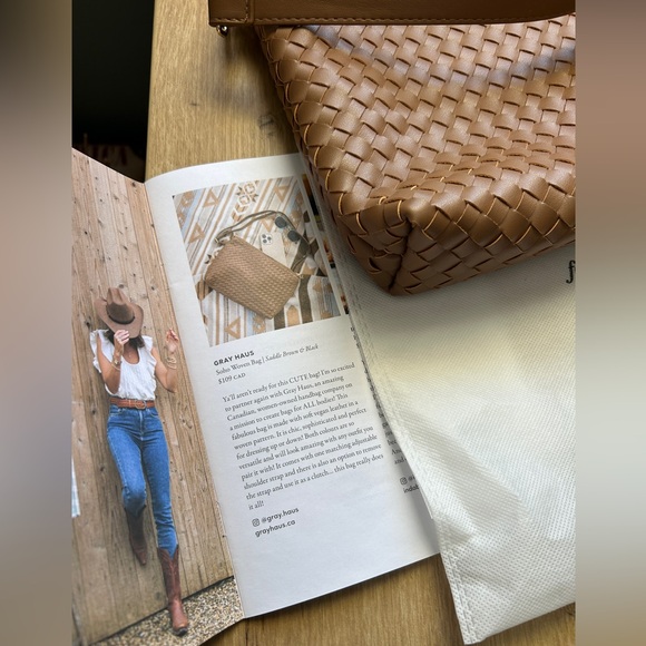 Jilly Box x Gray Haus Saddle Brown SoHo Woven Bag - Picture 1 of 11